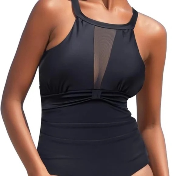 NWT I2CRAZY Womens One Piece Swimsuits Mesh V Neck Monokini Bathing Suit 2X - Picture 2 of 5